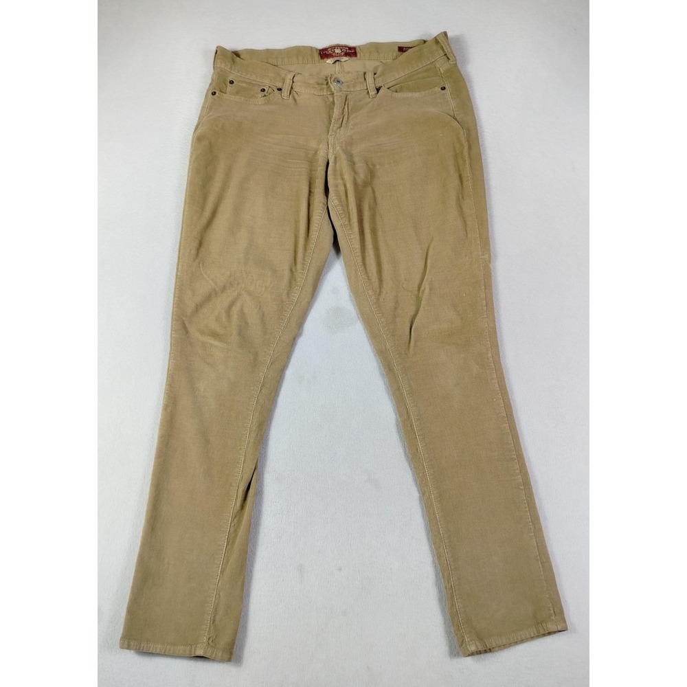Lucky Brand Pants Womens 10 Beige‎ Corduroy Zoe Skinny Slim Fit Stretch Casual